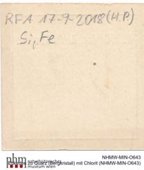Etiketten zu Quarz (Bergkristall) mit Chlorit (NHMW-MIN-O643)